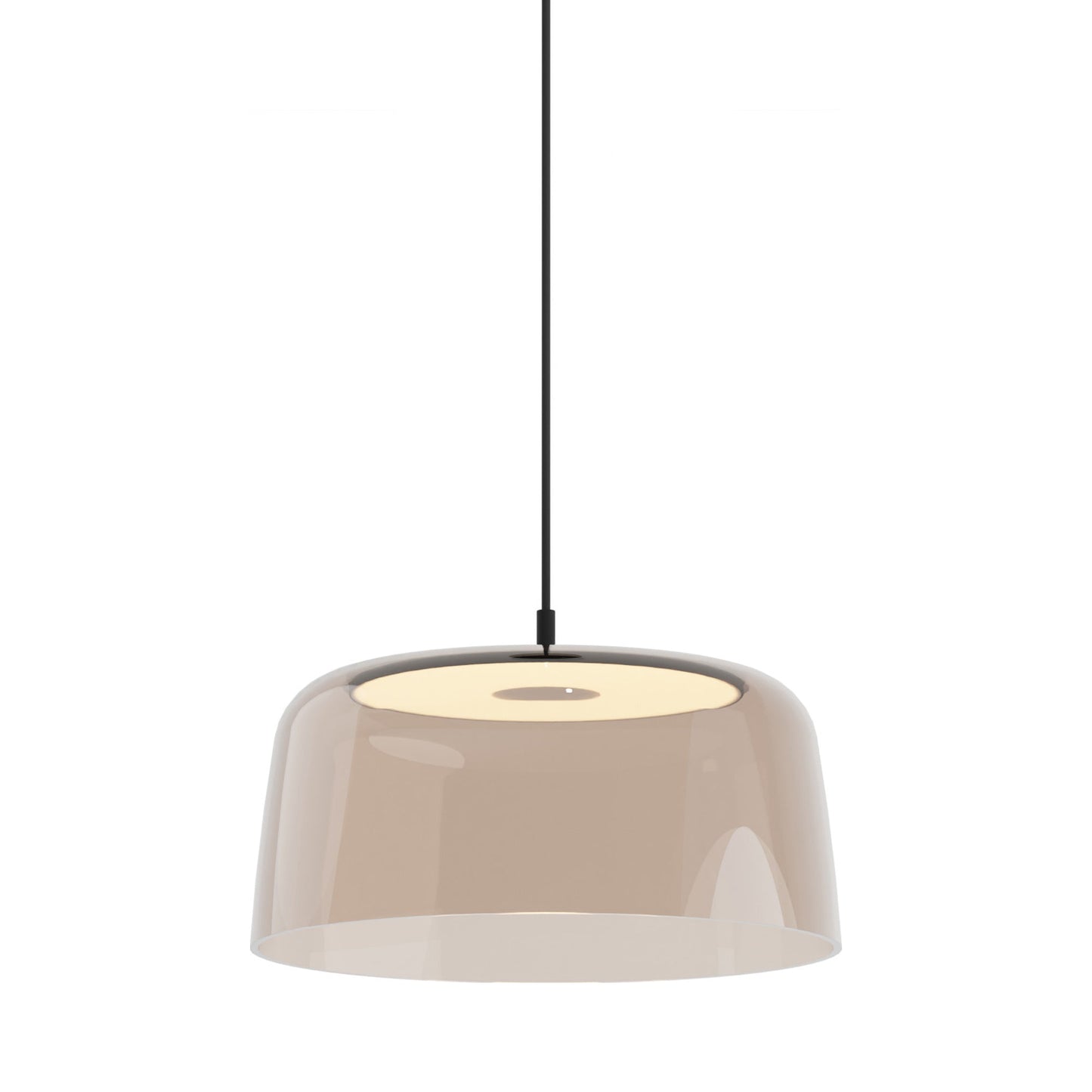 Yurei LED Pendant Light in Matte Black/Tea Brown/Transparent Polymer.