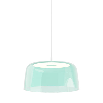 Yurei LED Pendant Light in Matte White/Aqua Blue/Transparent Polymer.