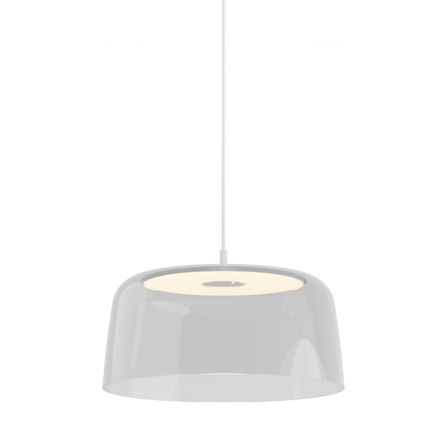 Yurei LED Pendant Light in Matte White/Clear/Transparent Polymer.