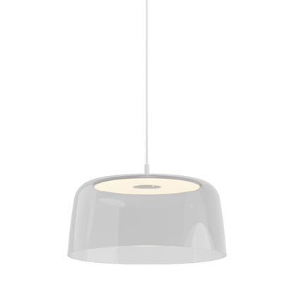Yurei LED Pendant Light in Matte White/Clear/Transparent Polymer.