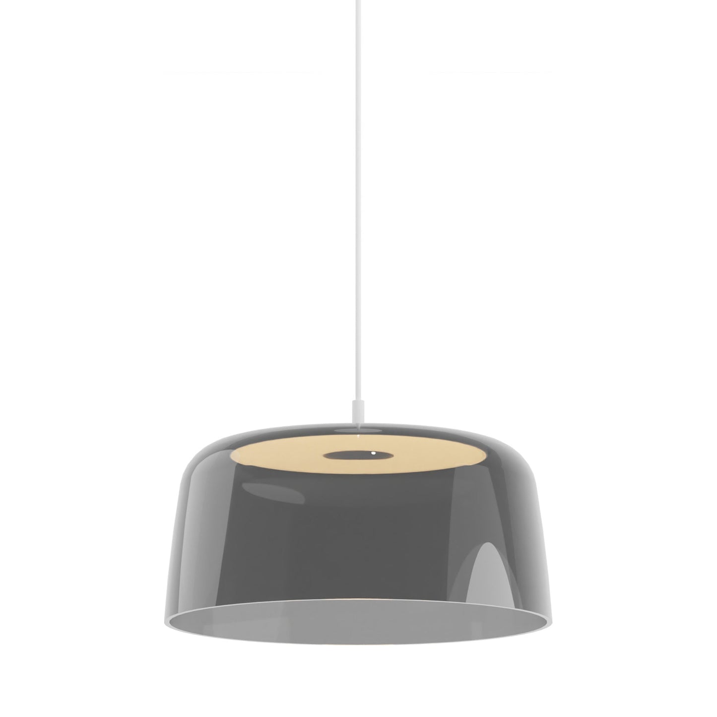 Yurei LED Pendant Light in Matte White/Dark Grey/Transparent Polymer.