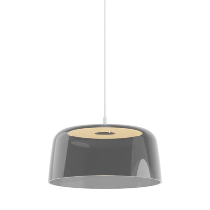 Yurei LED Pendant Light in Matte White/Dark Grey/Transparent Polymer.