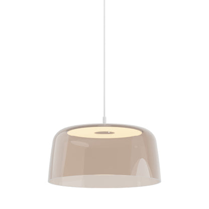 Yurei LED Pendant Light in Matte White/Tea Brown/Transparent Polymer.