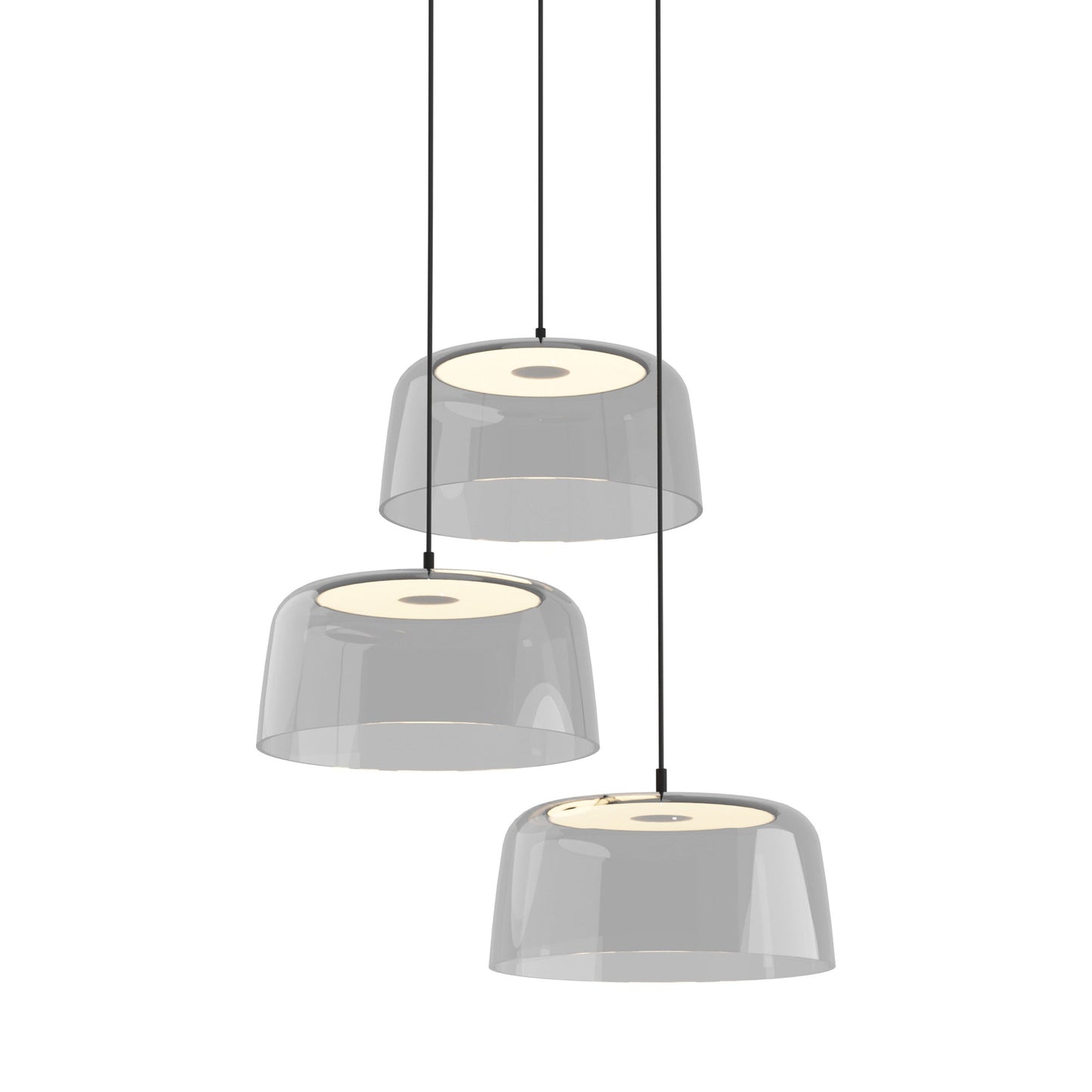 Yurei Multi Light LED Pendant Light in Matte Black/Clear/Transparent Polymer.