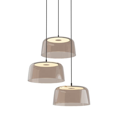 Yurei Multi Light LED Pendant Light in Matte Black/Tea Brown/Transparent Polymer.