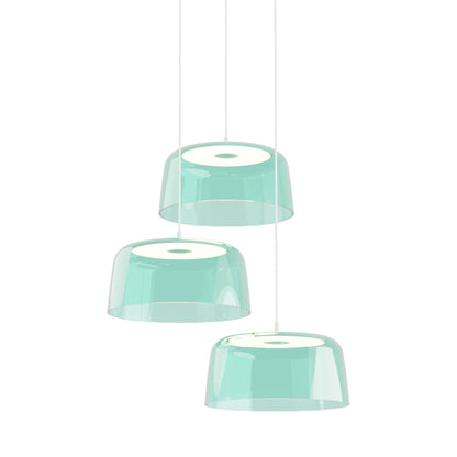 Yurei Multi Light LED Pendant Light in Matte White/Aqua Blue/Transparent Polymer.