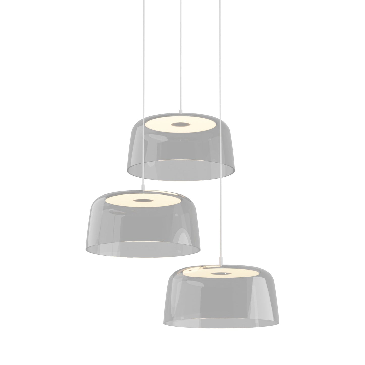 Yurei Multi Light LED Pendant Light in Matte White/Clear/Transparent Polymer.
