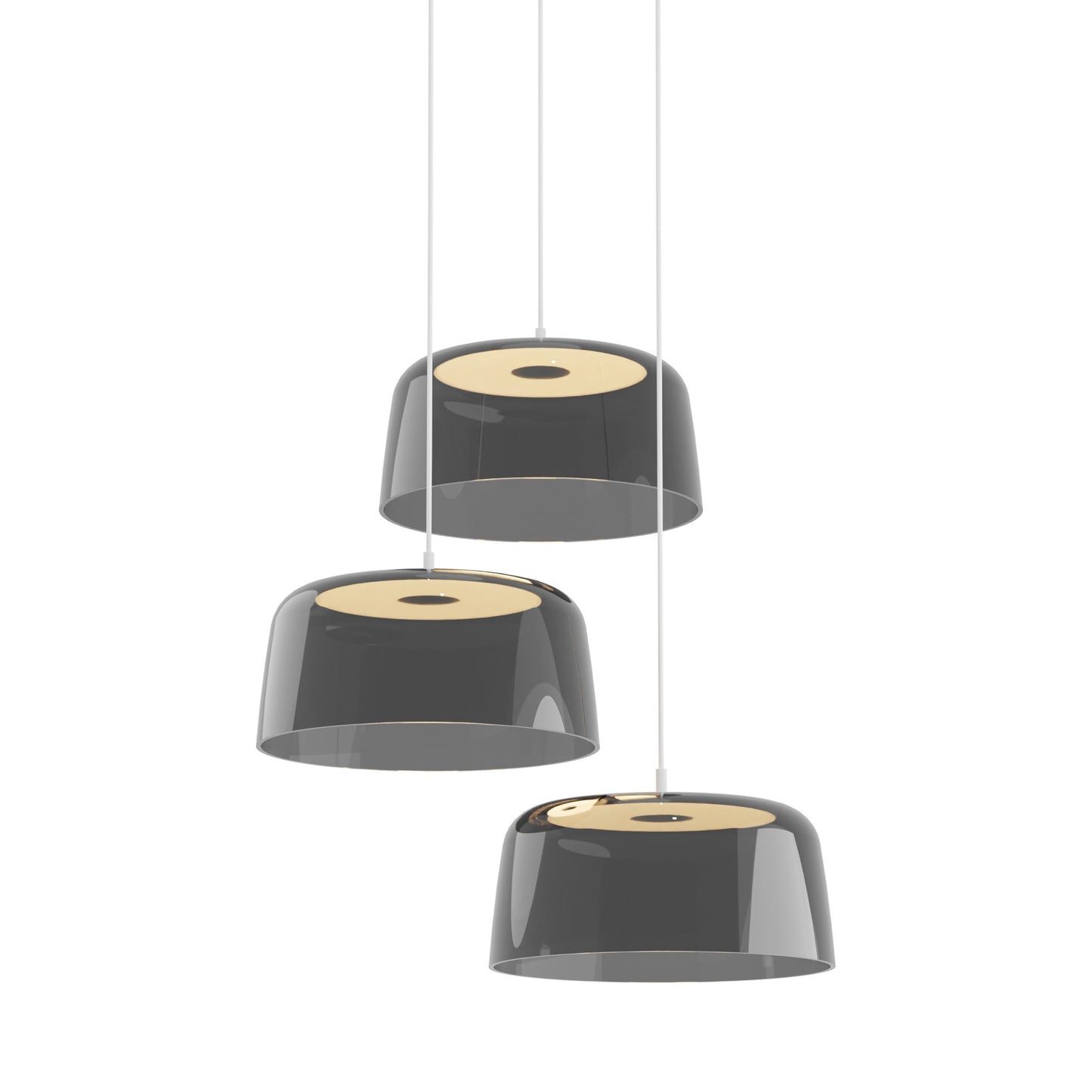 Yurei Multi Light LED Pendant Light in Matte White/Dark Grey/Transparent Polymer.