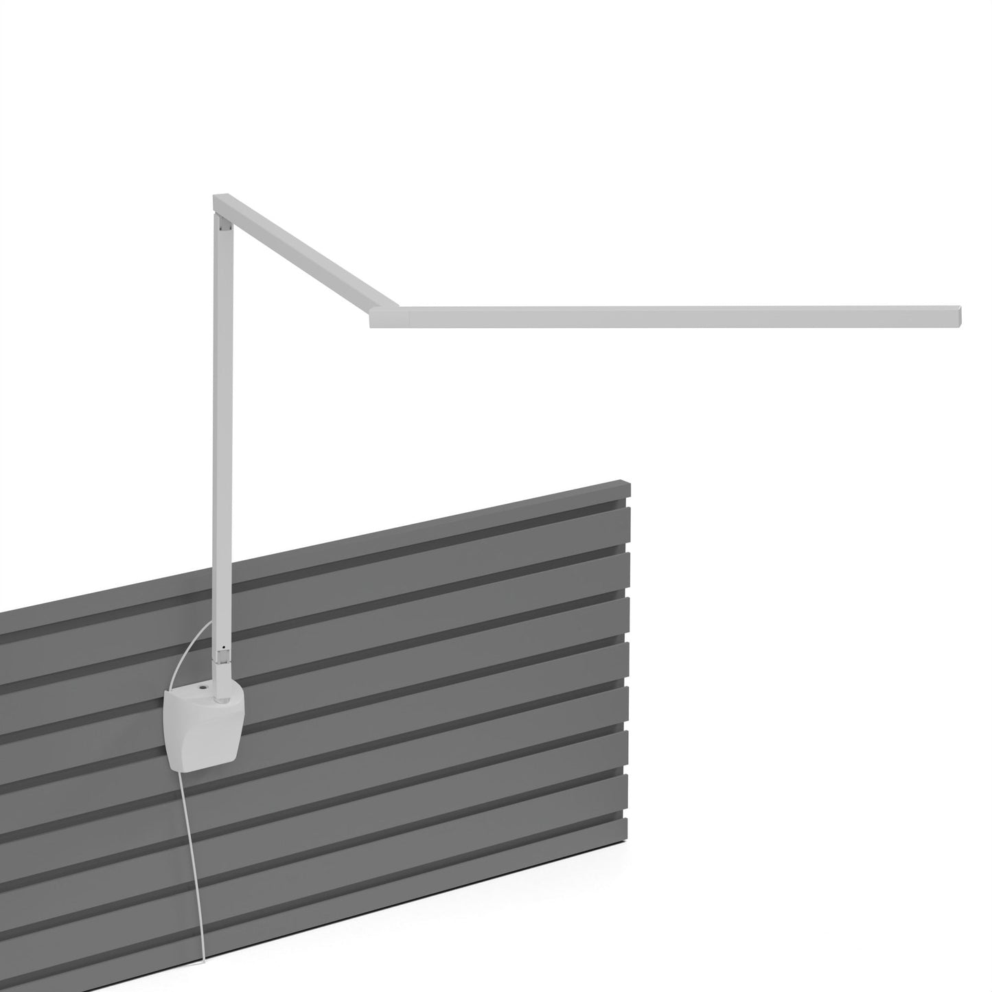 Z-Bar Gen 4 LED Desk Lamp in Matte White (Slatwall Mount).