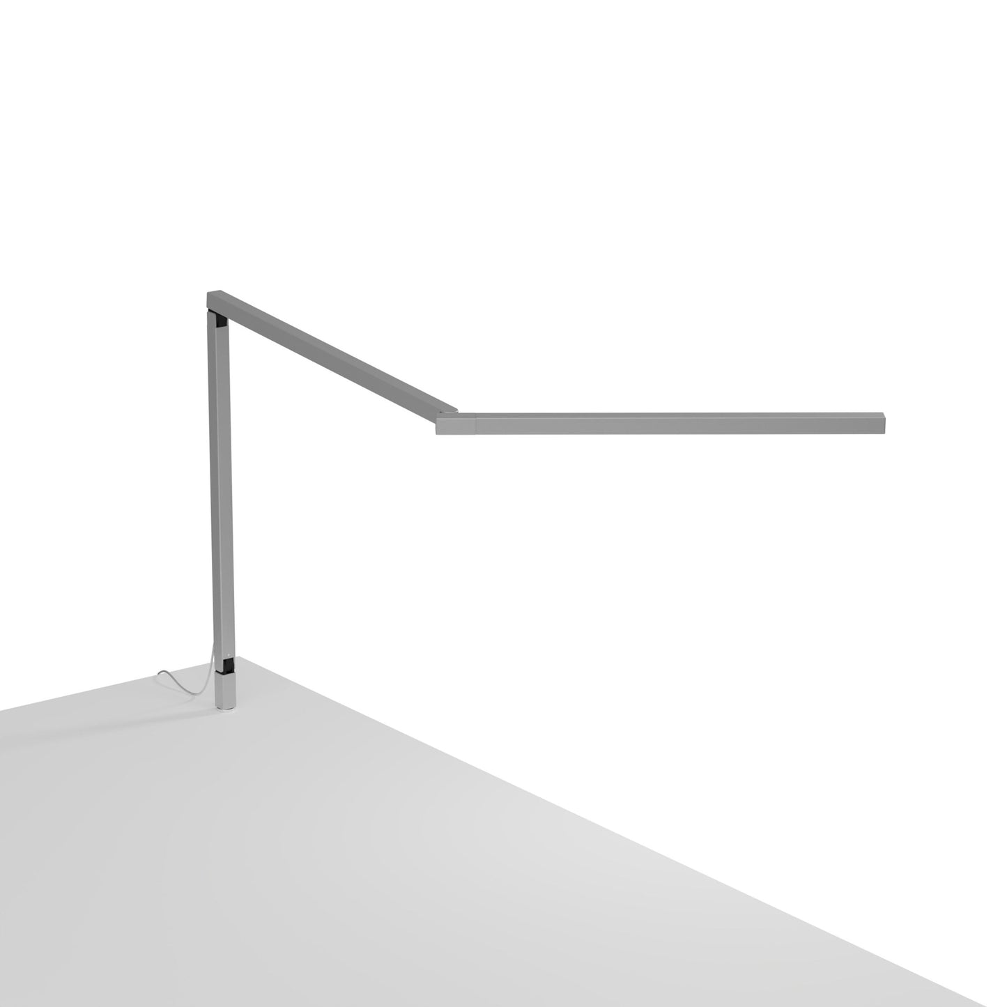 Z-Bar Mini Gen 4 LED Desk Lamp in Silver (Through-Table Mount).