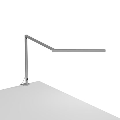 Z-Bar Mini Gen 4 LED Desk Lamp in Silver (Two-piece Clamp).
