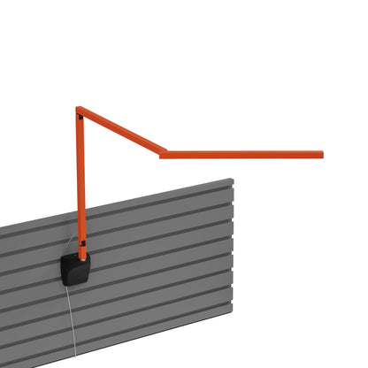 Z-Bar Mini Gen 4 LED Desk Lamp in Matte Orange (Slatwall Mount).
