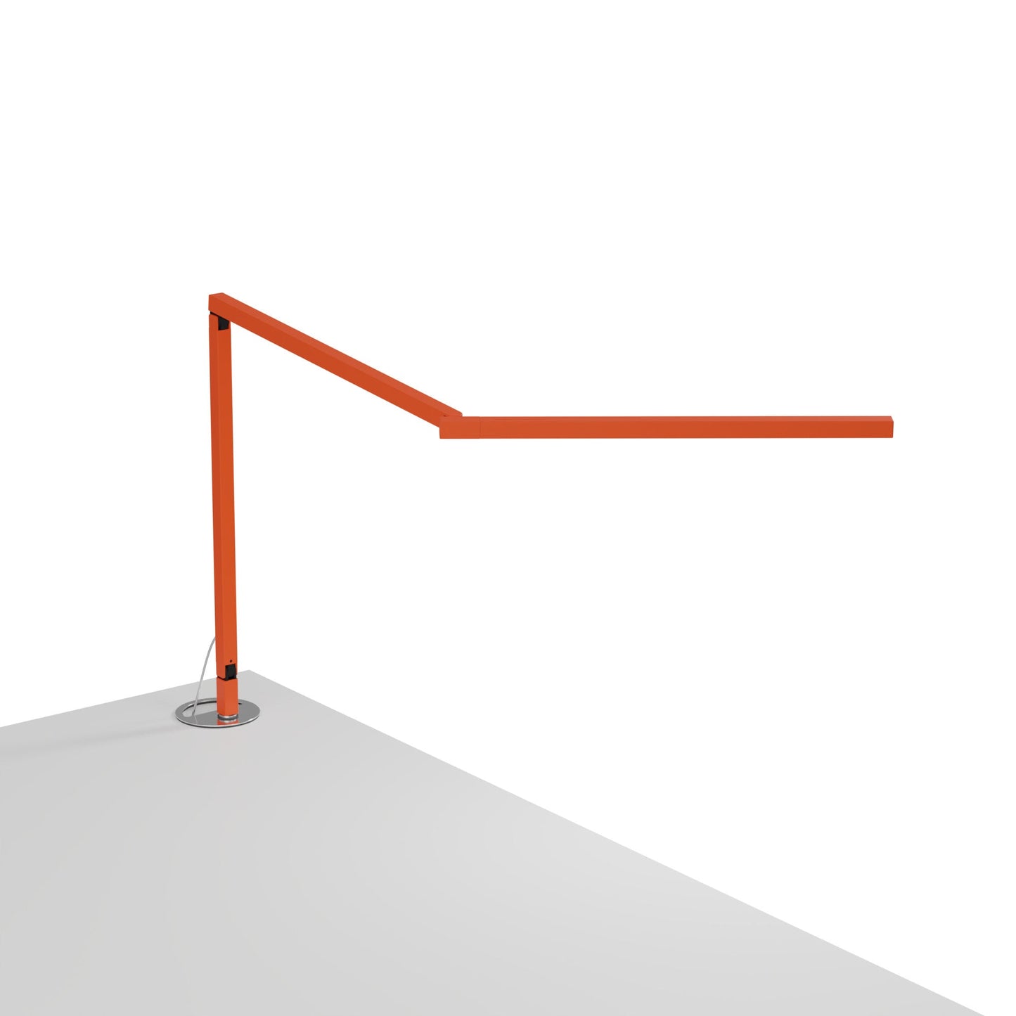 Z-Bar Mini Gen 4 LED Desk Lamp in Matte Orange (Grommet Mount).