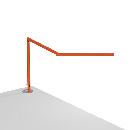 Z-Bar Mini Gen 4 LED Desk Lamp in Matte Orange (Grommet Mount).