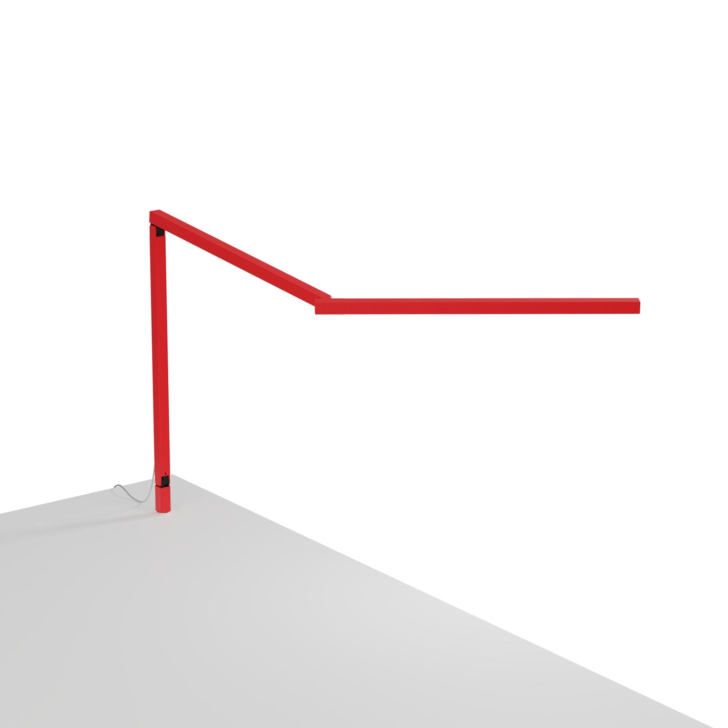 Z-Bar Mini Gen 4 LED Desk Lamp in Matte Red (Through-Table Mount).