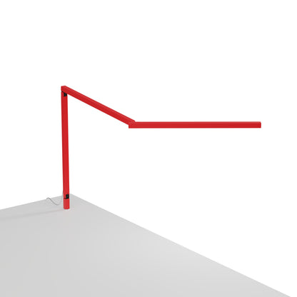 Z-Bar Mini Gen 4 LED Desk Lamp in Matte Red (Through-Table Mount).