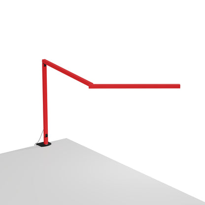 Z-Bar Mini Gen 4 LED Desk Lamp in Matte Red (Two-piece Clamp).