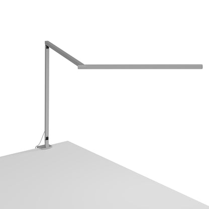 Z-Bar Pro Gen 4 LED Desk Lamp in Silver (Two-Piece Desk Clamp).