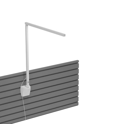 Z-Bar Solo Gen 4 LED Desk Lamp in Matte White (Slatwall Mount).