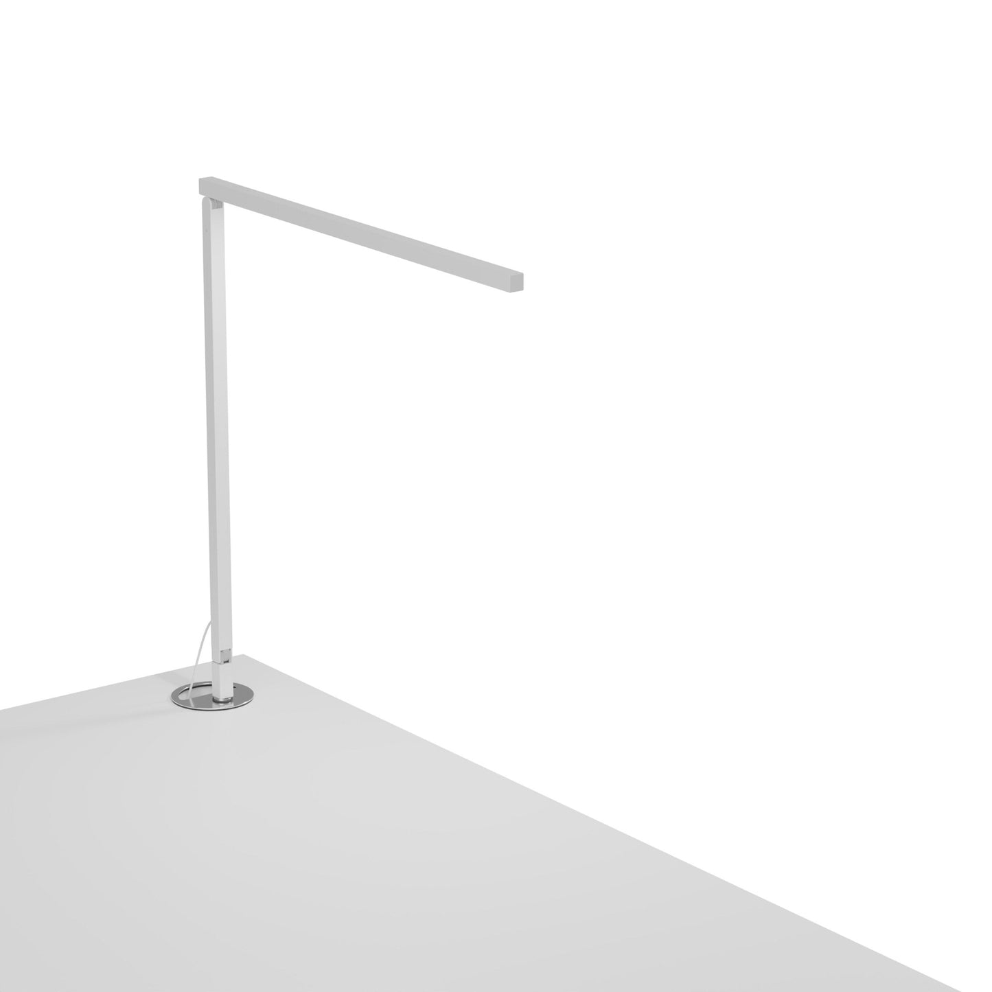 Z-Bar Solo Gen 4 LED Desk Lamp in Matte White (Grommet Mount).