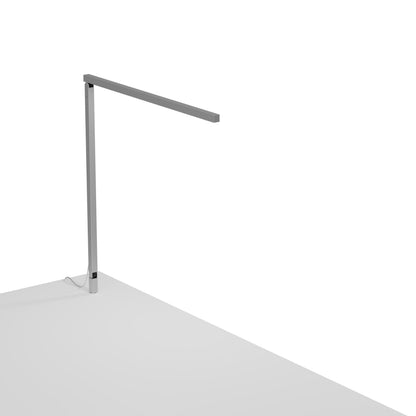 Z-Bar Solo Gen 4 LED Desk Lamp in Silver (Through-Table Mount).