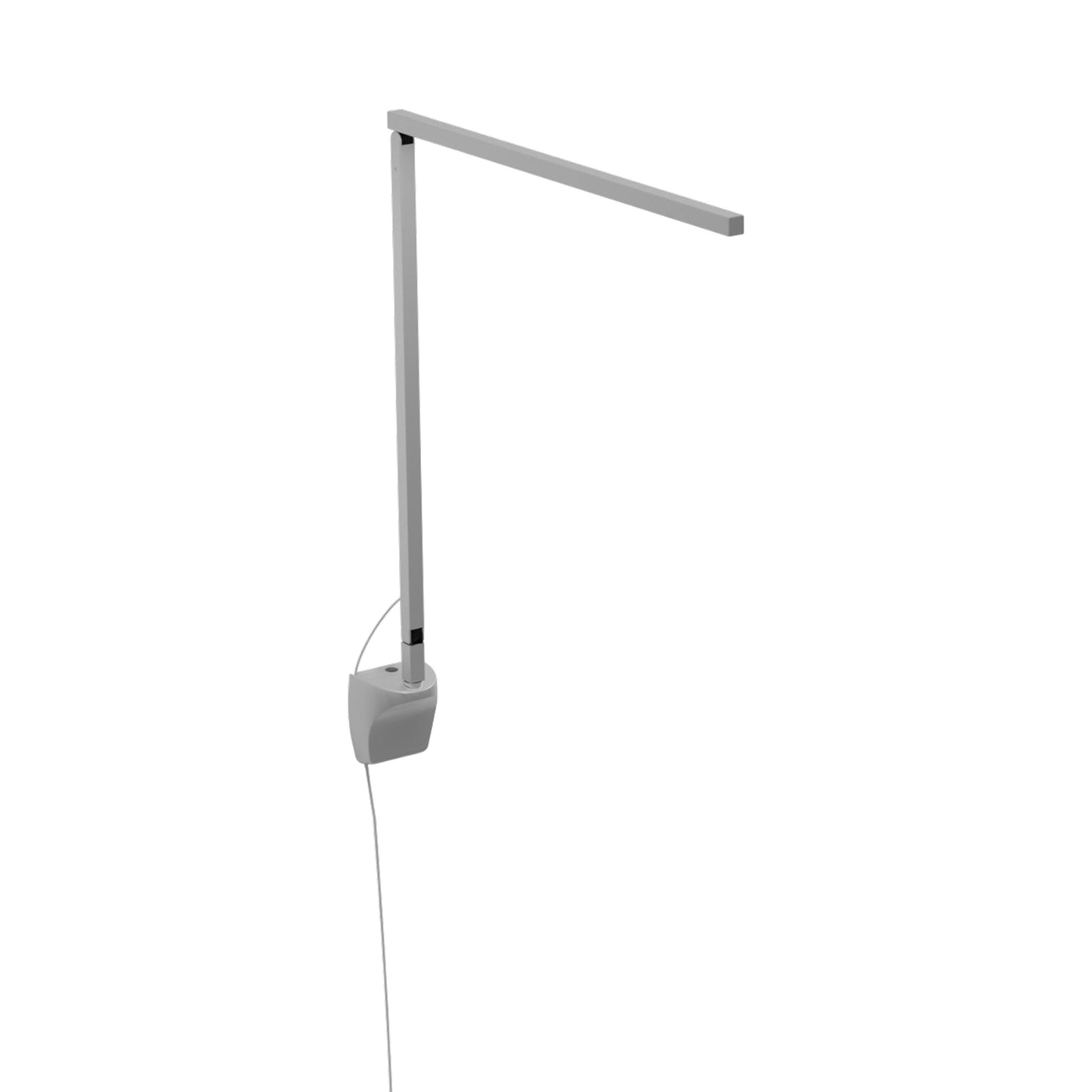 Z-Bar Solo Pro Gen 4 LED Desk Lamp in Silver (Wall Mount).
