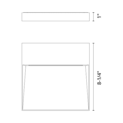 Casa Outdoor LED Wall Light - line drawing.