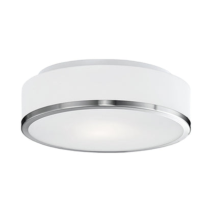 Charlie Flush Mount Ceiling Light in Brushed Nickel (Bulb Not Included).