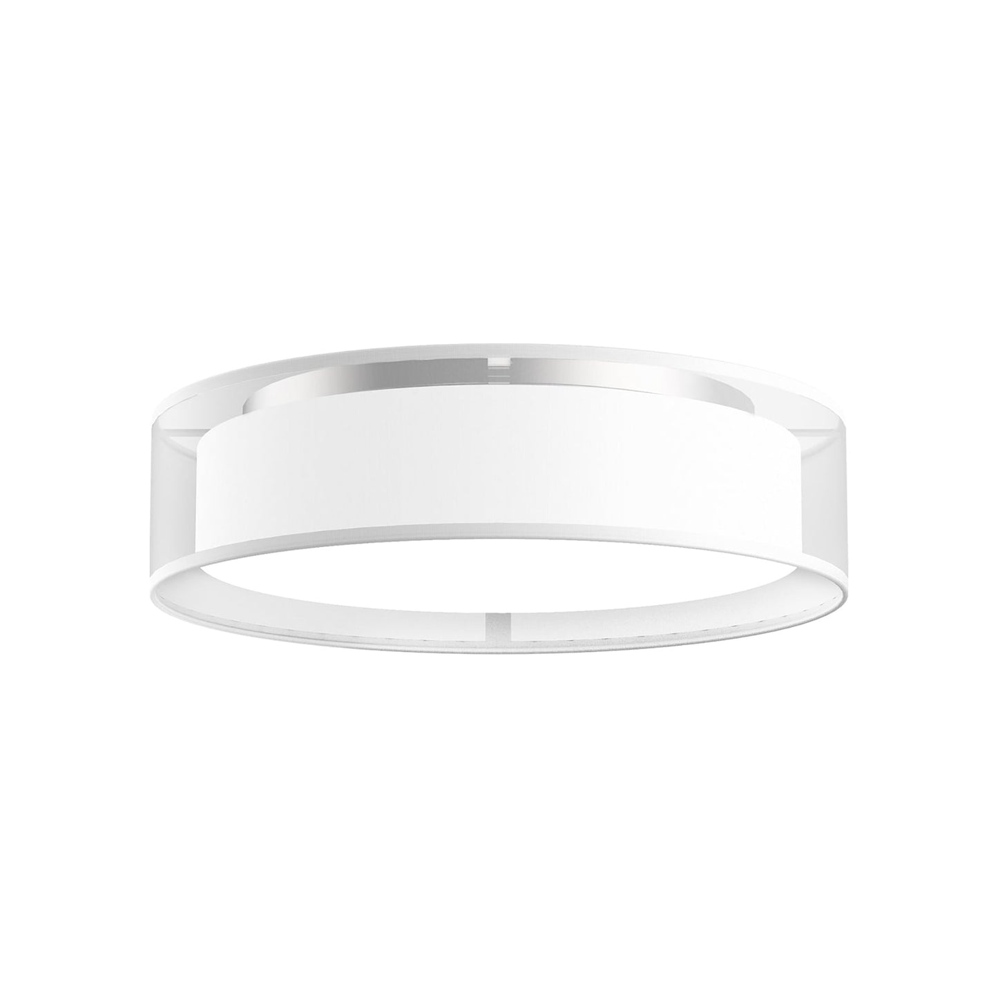 Dalton LED Flush Mount Ceiling Light in White Organza (Small).