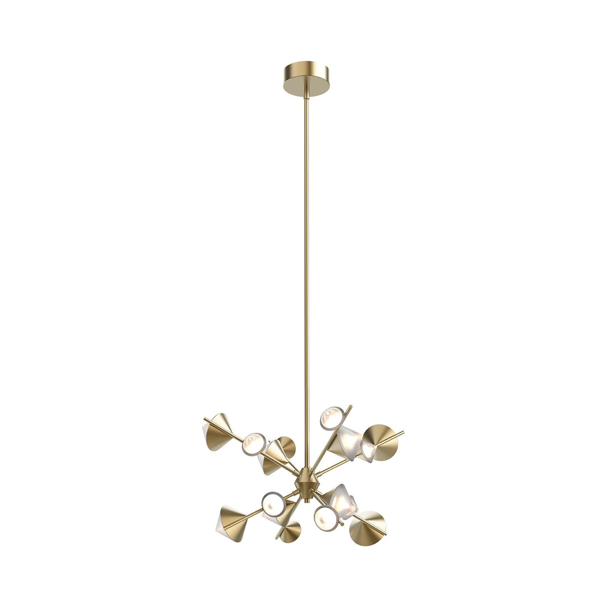 Geode LED Chandelier in Brushed Gold (25-Inch).