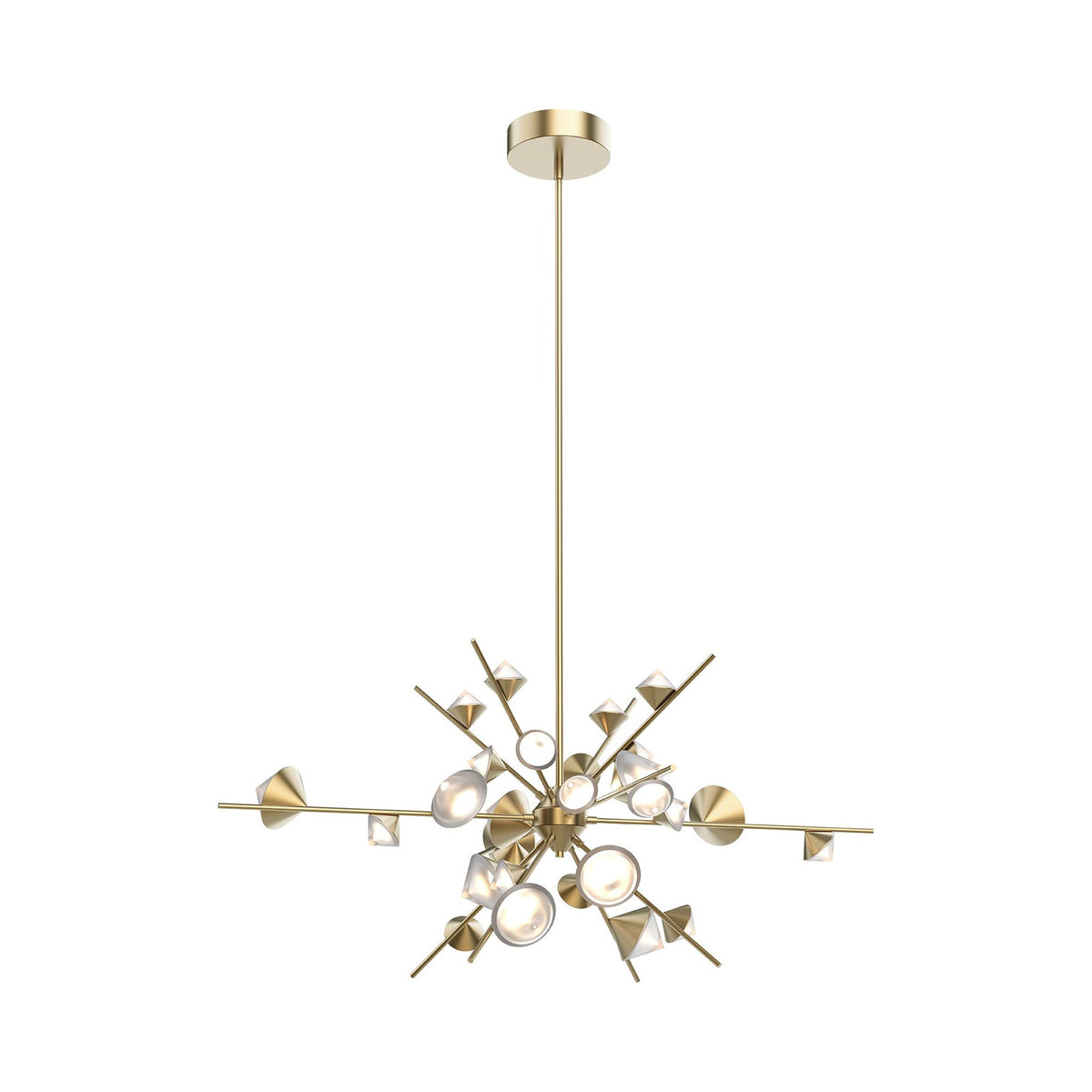 Geode LED Chandelier in Brushed Gold (48-Inch).