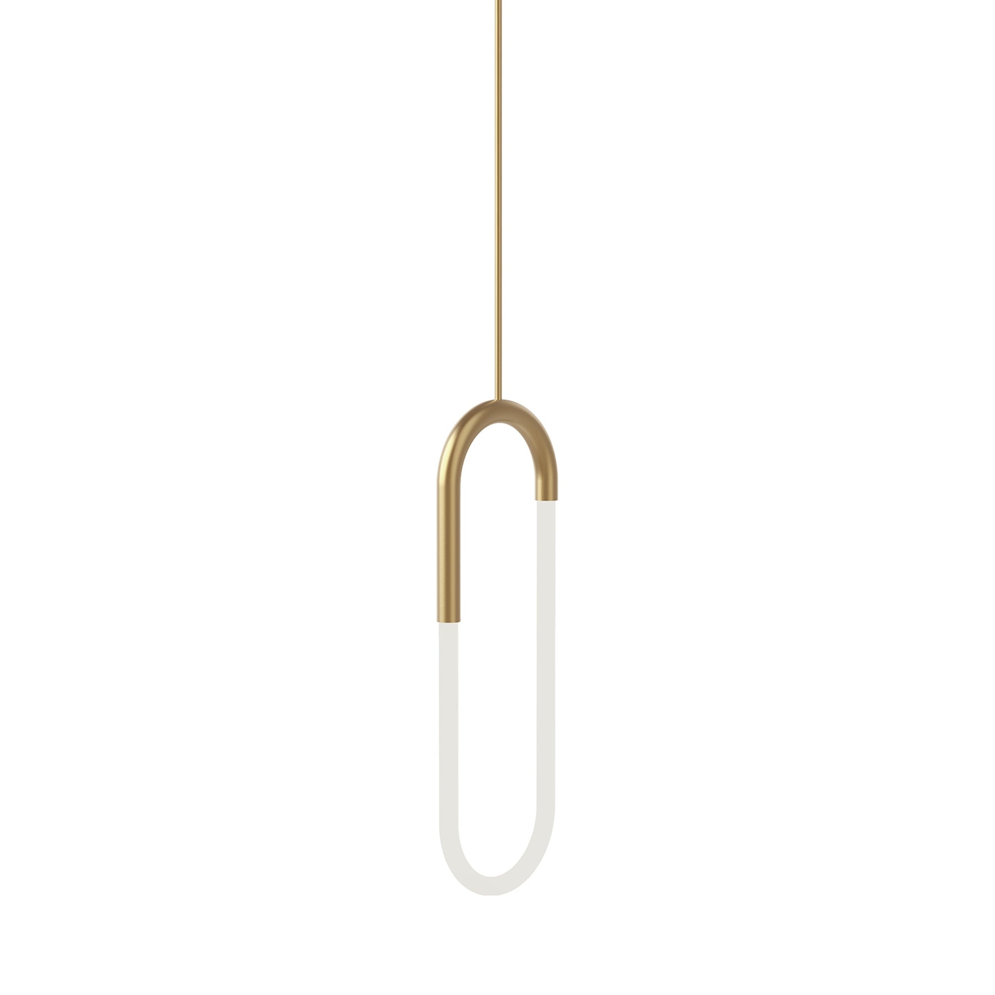 Huron LED Pendant Light in Brushed Gold.