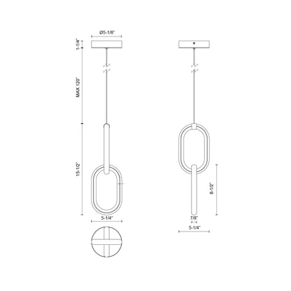 Airen LED Pendant Light - line drawing.