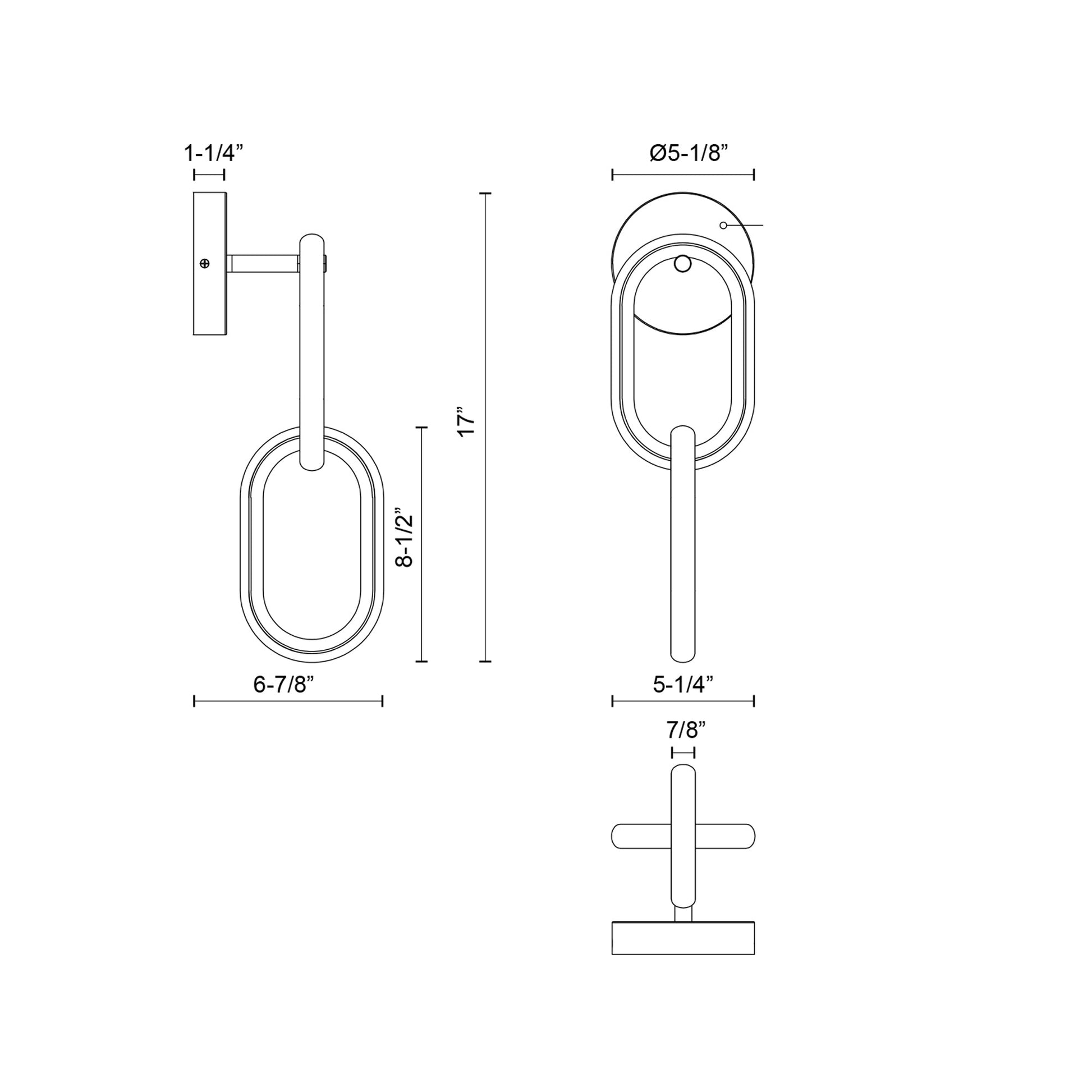 Airen LED Wall Light - line drawing.