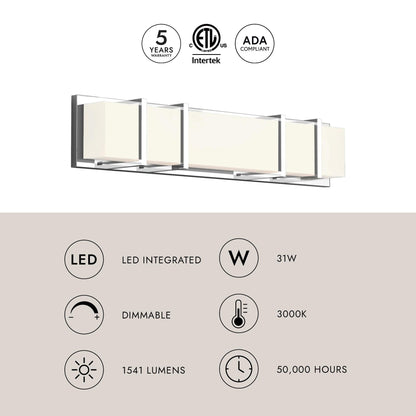 Alberni LED Vanity Wall Light in Detail.