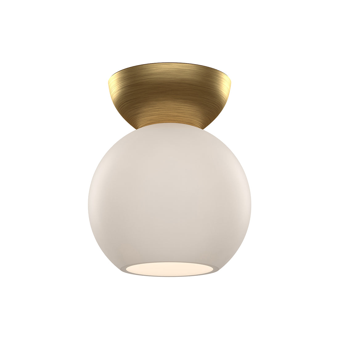 Arcadia Semi Flush Mount Ceiling Light in Brushed Gold/Opal Glass (Small).