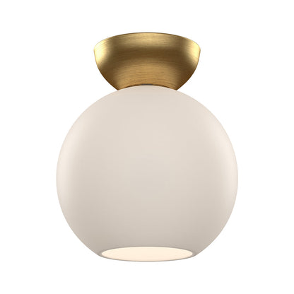 Arcadia Semi Flush Mount Ceiling Light in Brushed Gold/Opal Glass (Large).