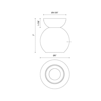 Arcadia Semi Flush Mount Ceiling Light - line drawing.