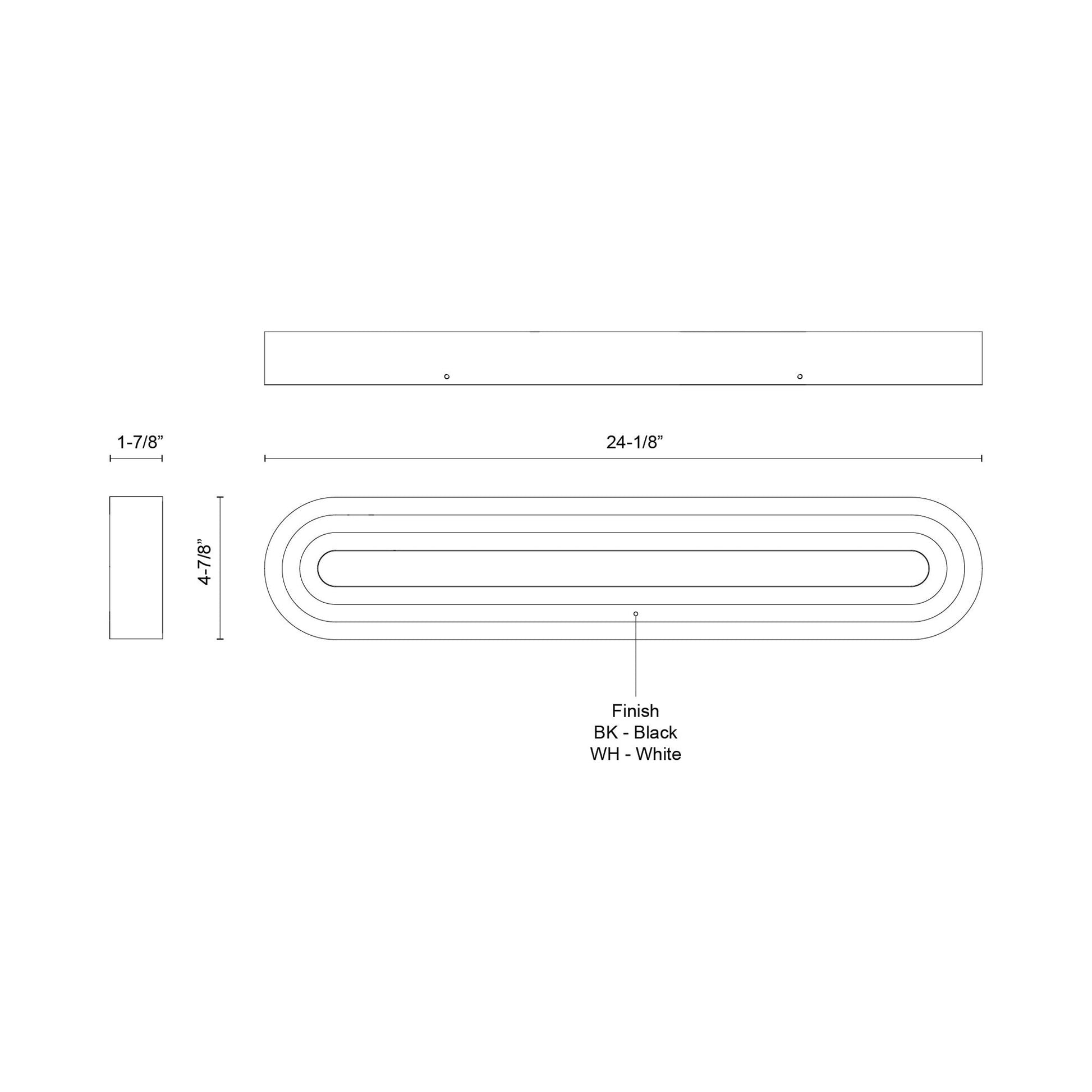 Arco LED Bath Vanity Light - line drawing.