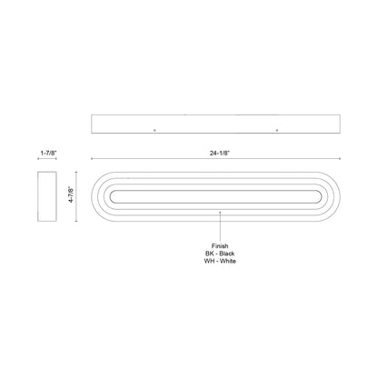 Arco LED Bath Vanity Light - line drawing.