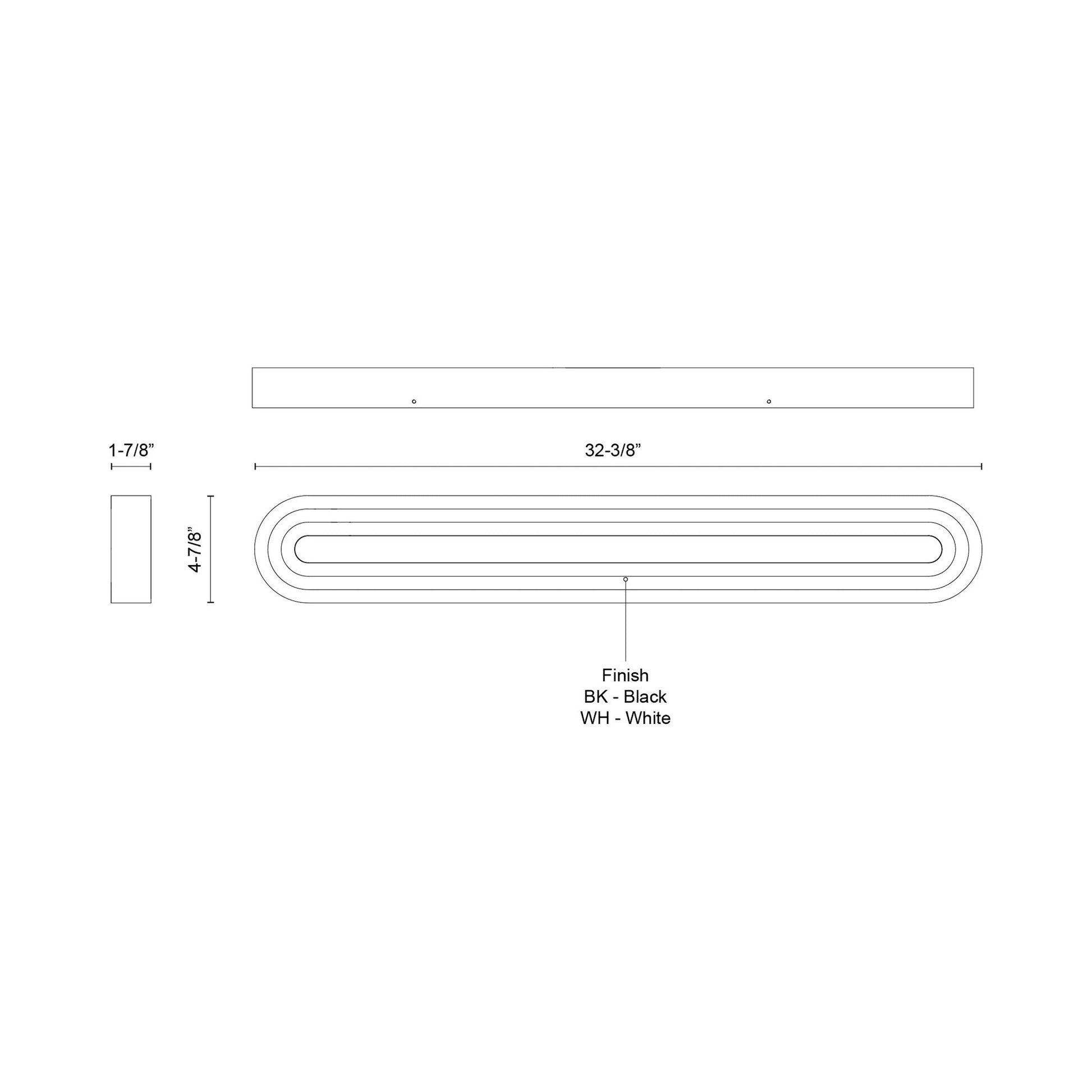 Arco LED Bath Vanity Light - line drawing.