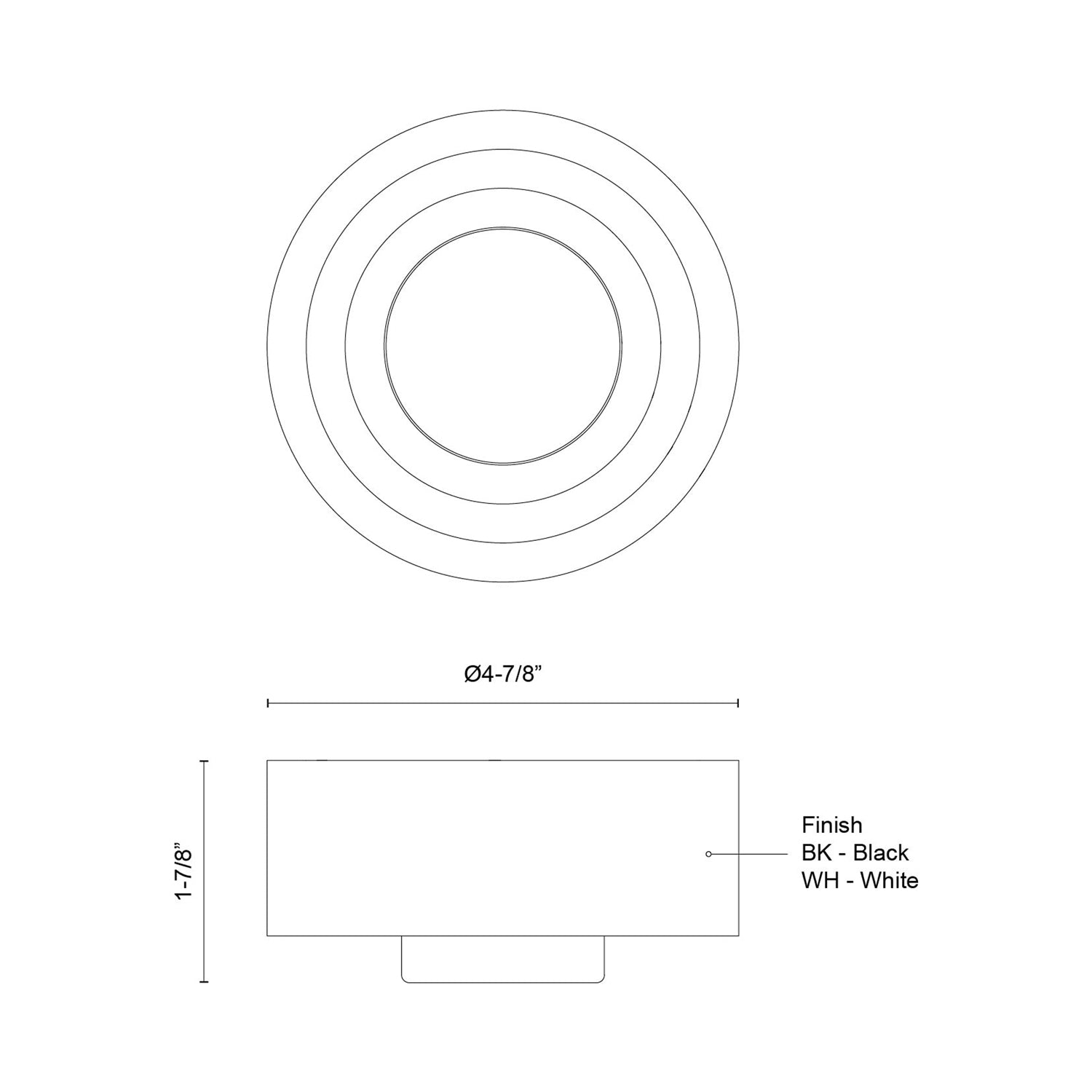 Arco LED Wall Light - line drawing.