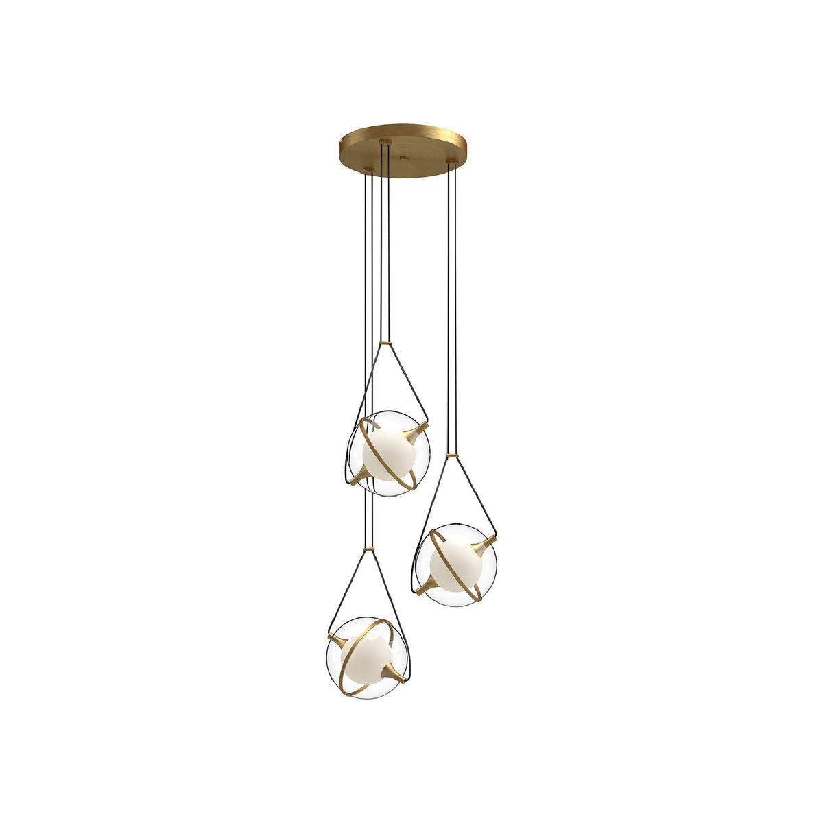 Aries LED Chandelier in Brushed Gold (17.63-Inch).