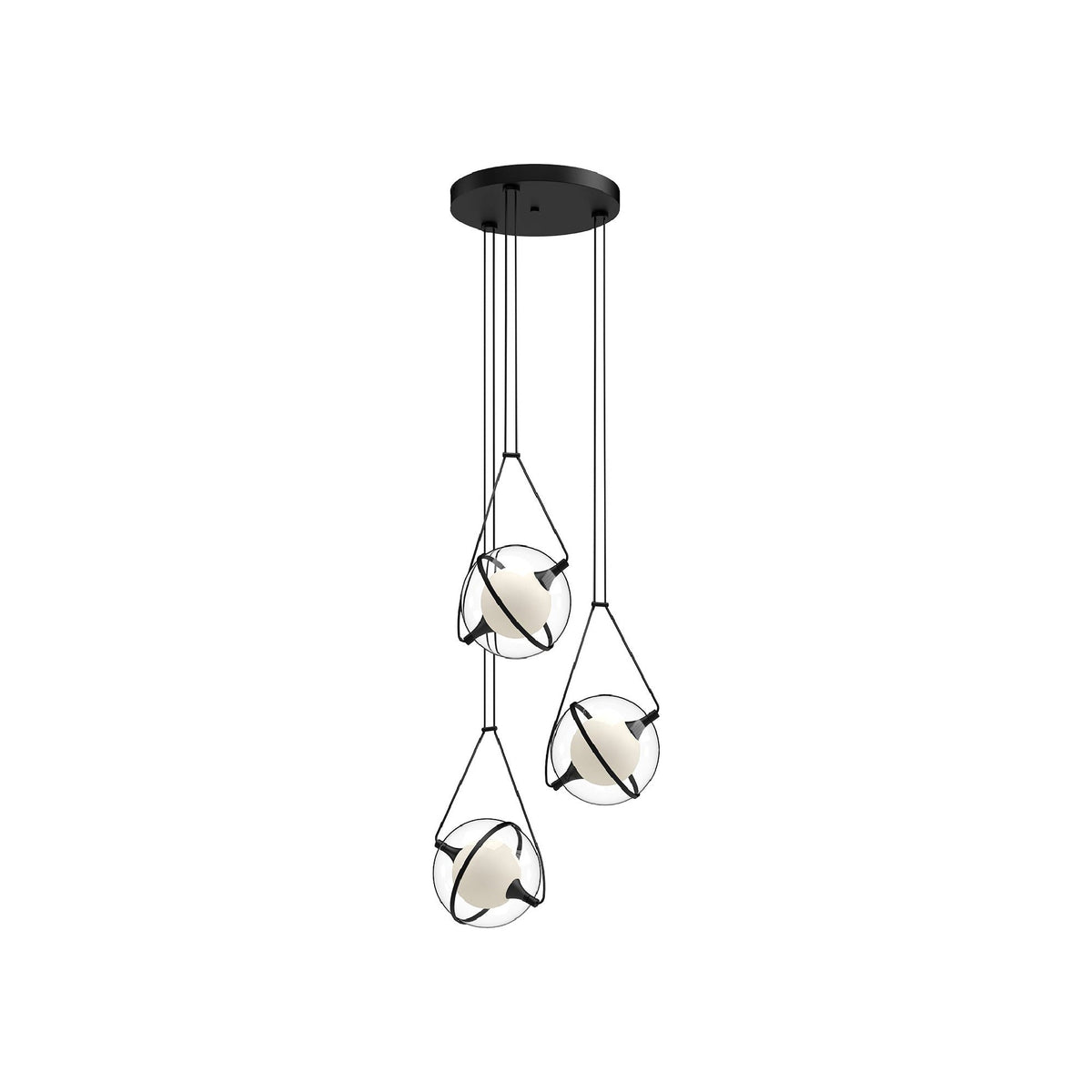 Aries LED Chandelier in Black (17.63-Inch).
