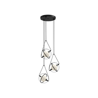 Aries LED Chandelier in Black (17.63-Inch).