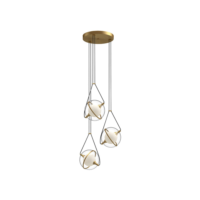 Aries LED Chandelier in Brushed Gold (Small).