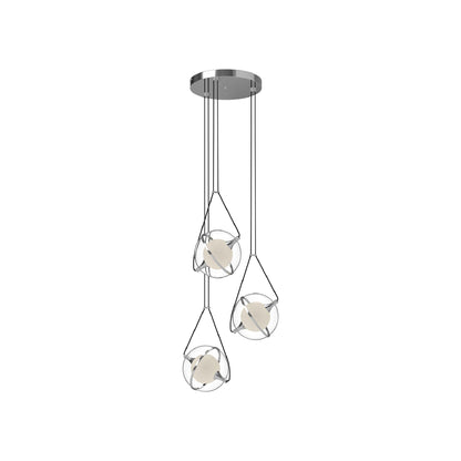 Aries LED Chandelier in Chrome (17.63-Inch).