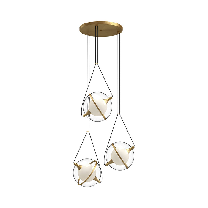 Aries LED Chandelier in Brushed Gold (Large).