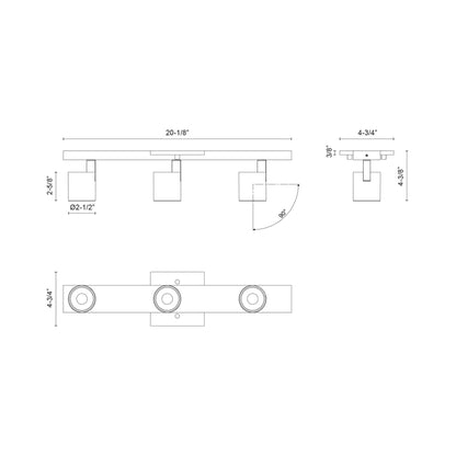 Arnold LED Track Light - line drawing.