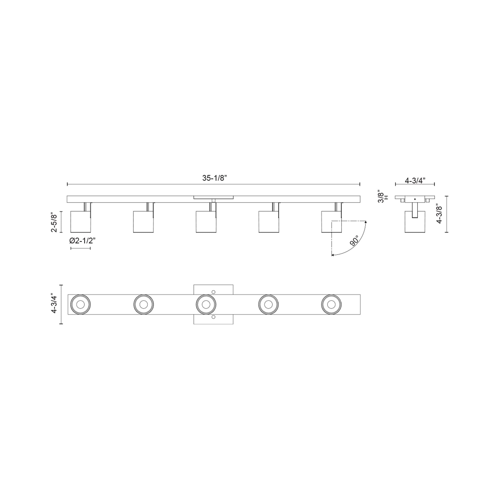 Arnold LED Track Light - line drawing.
